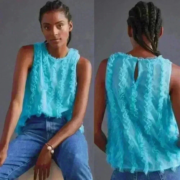 NWOT Anthropologie Maeve ruffle tank - Picture 1 of 8